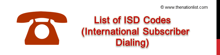 List of ISD Country Codes