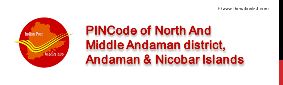 Pincode of North And Middle Andaman district