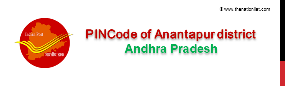 Pincode of Ananthapuramu district Andhra Pradesh